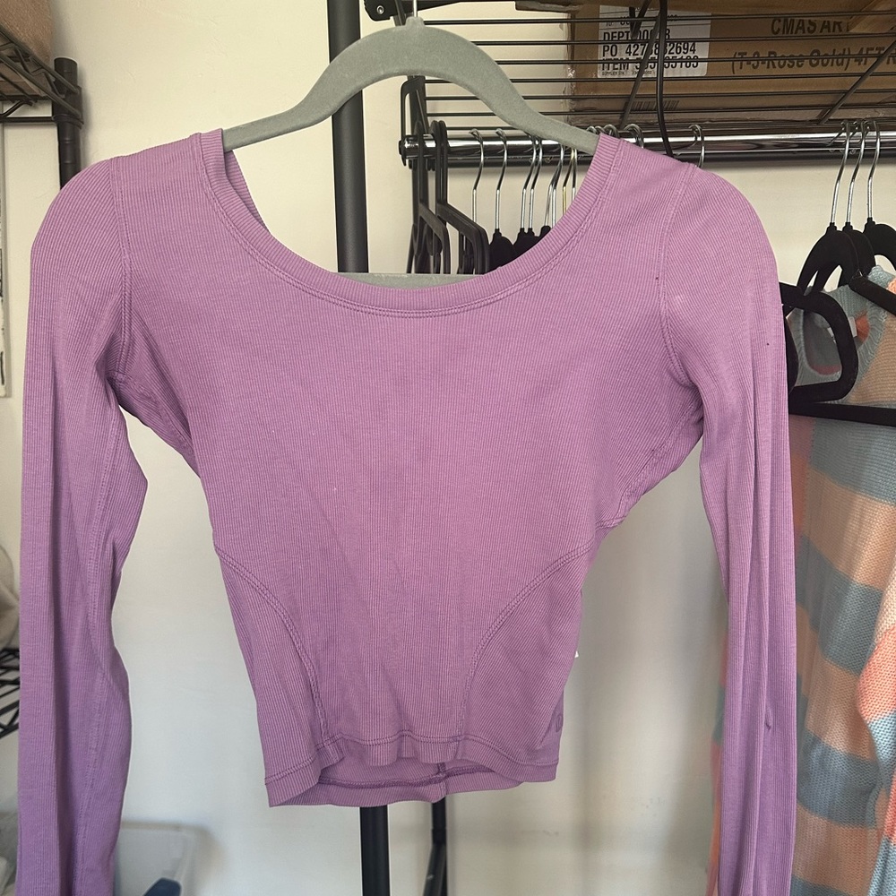 Lululemon open back long sleeve crop top